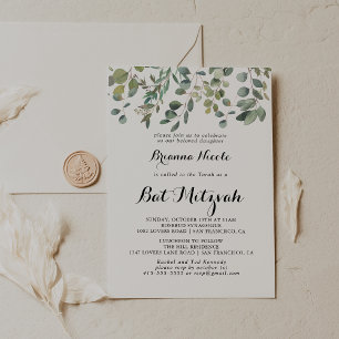 Grönt Eucalyptus Foliage Delight Bat mitzvah Inbjudningar