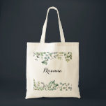 Grönt Eucalyptus Foliage Delight Bridesmaid Tygkasse<br><div class="desc">Den här grönten är den perfekt bröllop-gåvan för att presentera dina brudtärnor och maid of honor för ett enkelt bröllop. Utformningen har en botanisk vattenfärgsritad elegant som är eukalyptus och inspirerar till naturskönhet.</div>