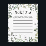 Grönt Eucalyptus Foliage Delight Bucket List Cards Vykort<br><div class="desc">Dessa grönt eucalyptus foliage delight bucket-kort är perfekten för ett enkelt bröllopsmottagning eller en enkel möhippa. Utformningen har en botanisk vattenfärgsritad elegant som är eukalyptus och inspirerar till naturskönhet. Bucket List-skylten säljs separat.</div>