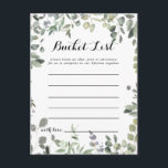 Grönt Eucalyptus Foliage Delight Bucket List Cards Vykort<br><div class="desc">Dessa grönt eucalyptus foliage delight bucket-kort är perfekten för ett enkelt bröllopsmottagning eller en enkel möhippa. Utformningen har en botanisk vattenfärgsritad elegant som är eukalyptus och inspirerar till naturskönhet. Bucket List-skylten säljs separat.</div>