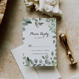 Grönt Eucalyptus Foliage Delight Calligraphy OSA Kort