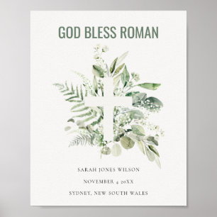 Grönt Eucalyptus Foliage Kor Välsigna dig Roman Poster