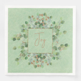 Grönt Eucalyptus Glitter Gnistra Sage Botanical Pappersservett