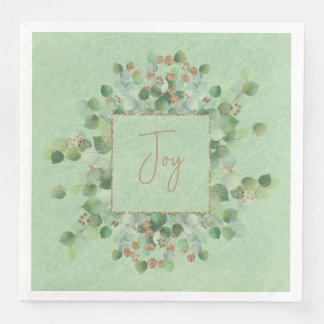 Grönt Eucalyptus Glitter Gnistra Sage Botanical Pappersservett