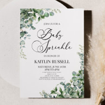 Grönt Eucalyptus Greenery Botanical Baby Sprinkle