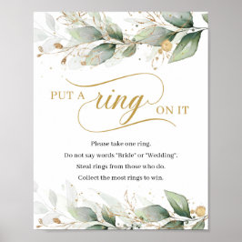 Grönt Eucalyptus guld satte ring på det. Poster