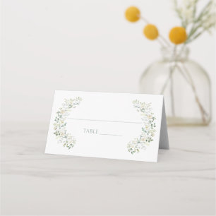 Grönt Eucalyptus Löv Blommigt Utandning Bröllop Placeringskort