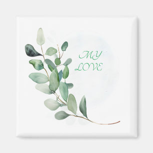 Grönt Eucalyptus Löv Magnet