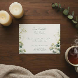 Grönt Eucalyptus Löv silver dollar bröllop Inbjudningar