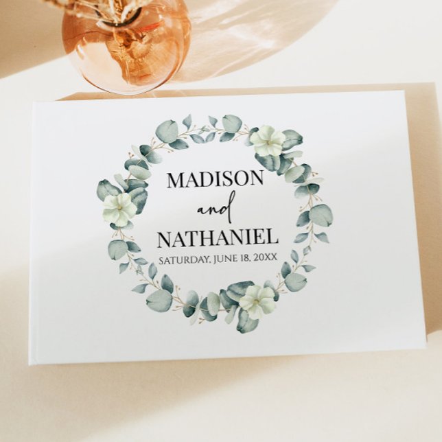 Grönt Eucalyptus Lövs Greenery Botanical Bröllop Gästböcker (Skapare uppladdad)