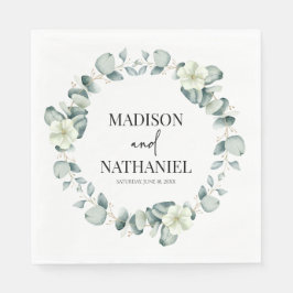 Grönt Eucalyptus Lövs Greenery Botanical Bröllop Pappersservett