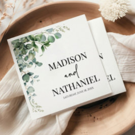 Grönt Eucalyptus Lövs Greenery Botanical Bröllop Pappersservett