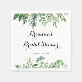 Grönt Eucalyptus Möhippa av botaniskt foliage Pappersservett