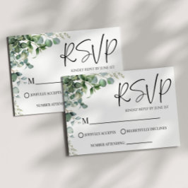 Grönt Eucalyptus Plant Bröllop OSA Card