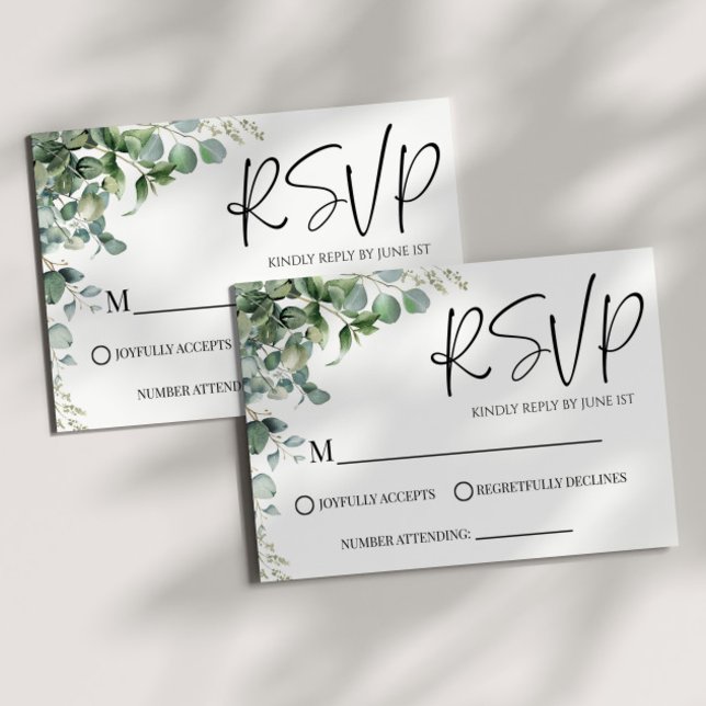 Grönt Eucalyptus Plant Bröllop OSA Card (Skapare uppladdad)