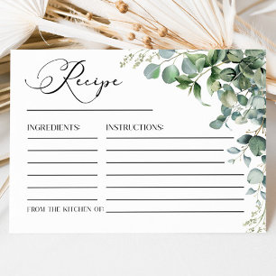 Grönt Eucalyptus Plant Möhippa Recipe Cards