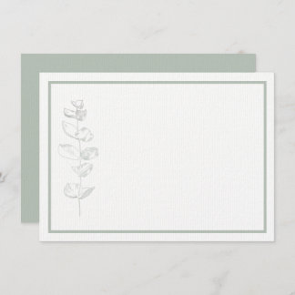 Grönt Eucalyptus Plant Simple Modern Stationary Tack Kort