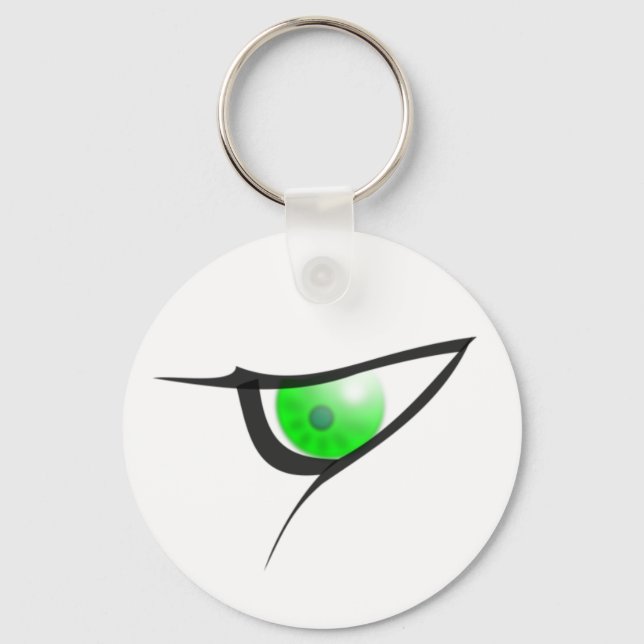 Grönt Evil Öga Keychain Nyckelring (Framsida)