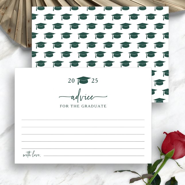 Grönt examensrådkort tilläggskort (Green Graduate Advice Enclosure Card by Painted Paperie
)