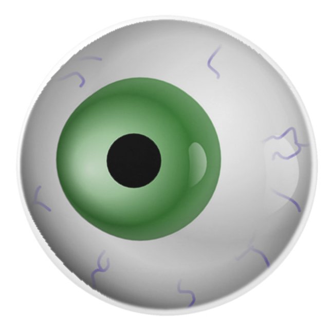 Grönt Eyeball Zombie Drawer Knob Knopp (Framsidan)