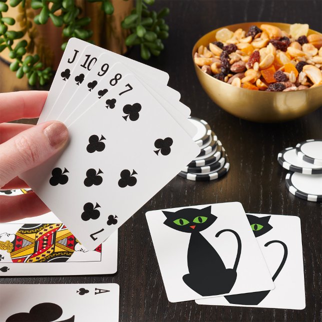 Grönt Eyed Black Cat Casinokort (Skapare uppladdad)
