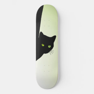 Grönt Eyed Black Cat Mini Skateboard Bräda 18,5 Cm