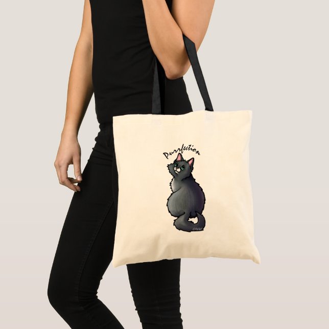 Grönt Eyed Cat Bag Tygkasse (Framsida (produkt))