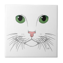 Grönt Eyed Cat Ceramic Tile Kakelplatta