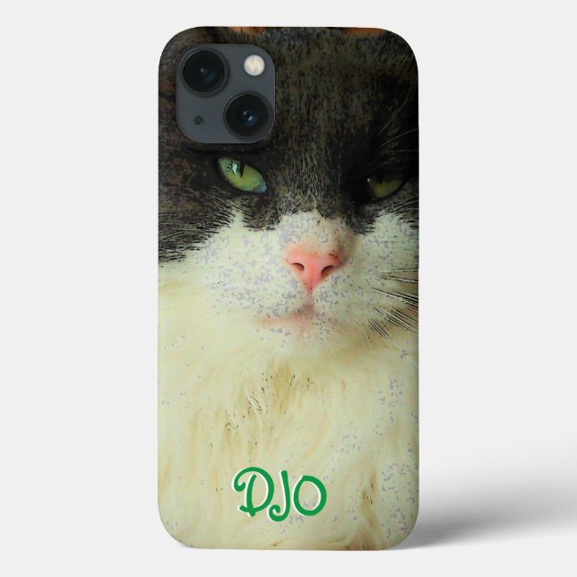 Grönt Eyed Cat Fodral-Mate iphone case (Baksida)