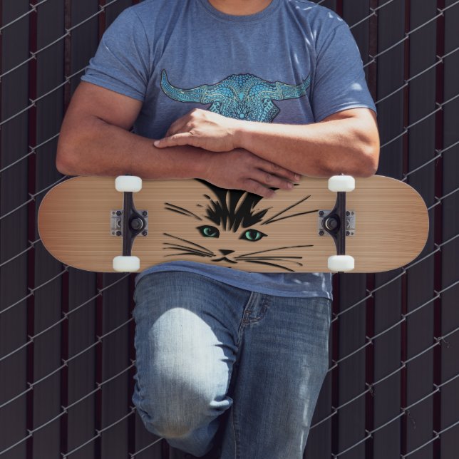 Grönt Eyed Cat Rustic Mini Skateboard Bräda 18,5 Cm (Utomhus 3)
