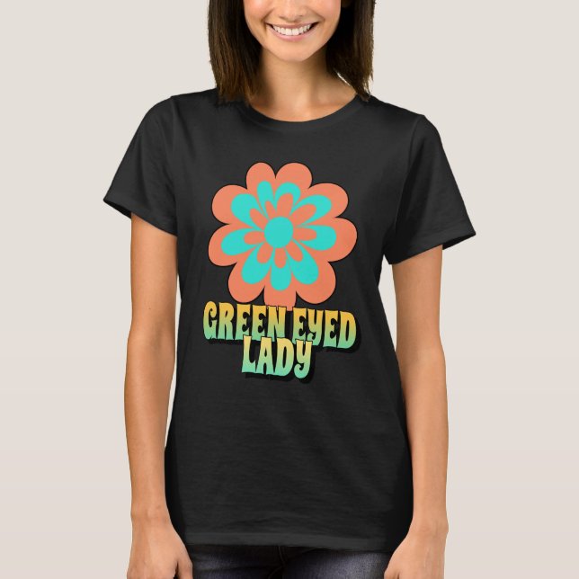 GRÖNT EYED DAM VINTAGE DAM T-SHIRTS (Framsida)