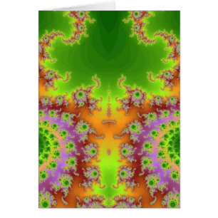 Grönt Eyed Fractal Hälsningskort