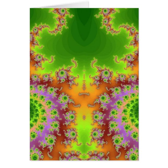 Grönt Eyed Fractal Hälsningskort (Framsidan)