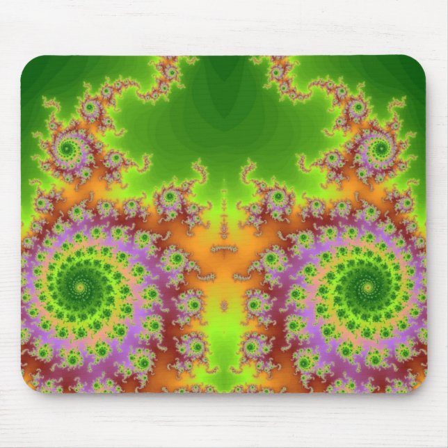 Grönt Eyed Fractal Musmatta (Framsidan)