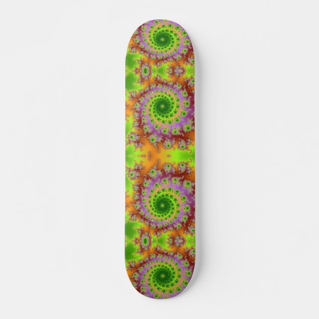 Grönt Eyed Fractal Skateboard (Framsida)