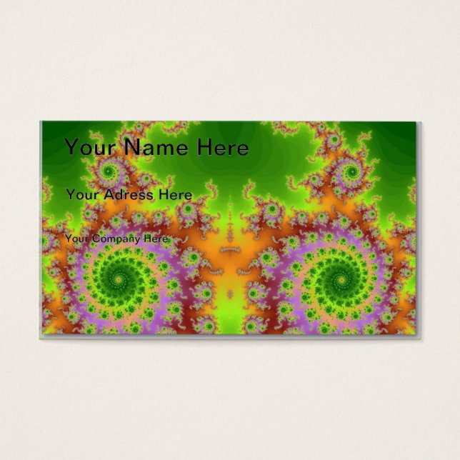 Grönt Eyed Fractal Visitkort (Framsidan)