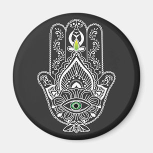 Grönt Eyed Protector Hamza Hand Magnet