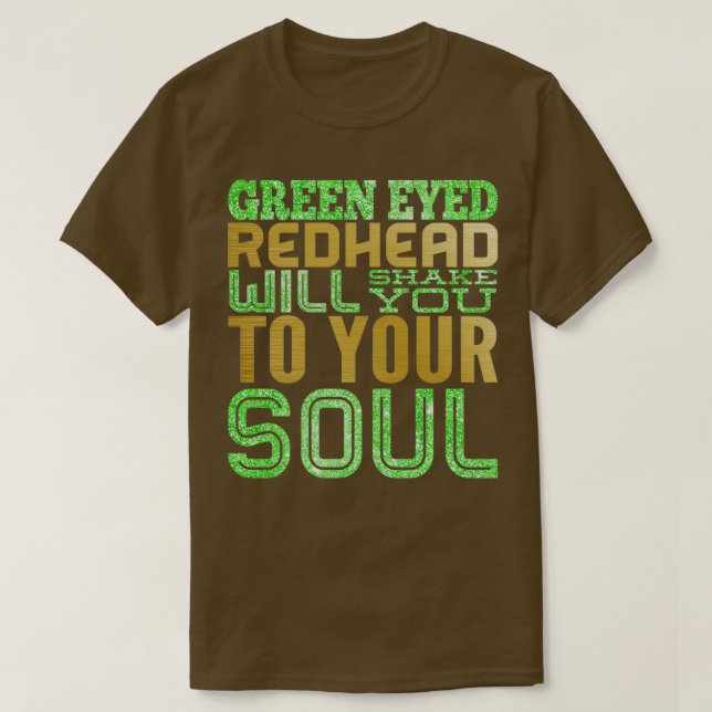 GRÖNT EYED-RÖDHÅRIG T SHIRT (Design framsida)