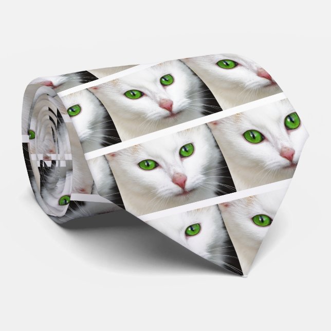 Grönt Eyed White Cat Slips (Rullad)