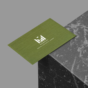 Grönt Fabric Struktur Elegant Monogram Logotyp Anp Visitkort