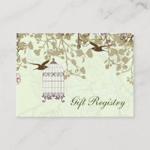 grönt fågelburk, love birds Gift-registerkort Tilläggskort
