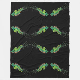 grönt, fågelmålningsfilt fleecefilt