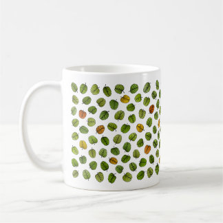 Grönt Fagus Löv Mönster Kaffemugg