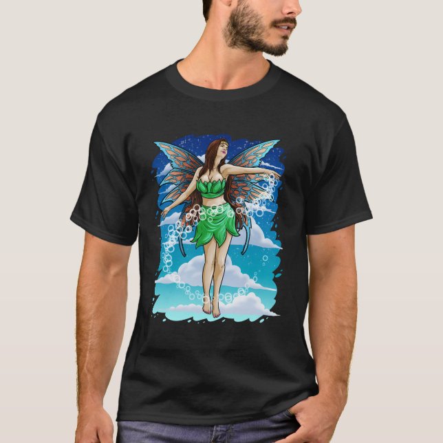 Grönt Fairy Gift Älvors Fay Vingar Pixie Magic G T Shirt (Framsida)