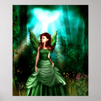 Grönt Fairy Glen Poster Skriv ut