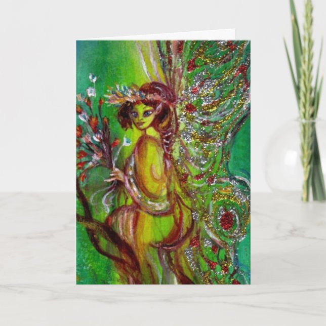 GRÖNT FAIRY HELGKORT (Framsida)