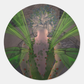 Grönt Fairy @ Secret Door Runt Klistermärke