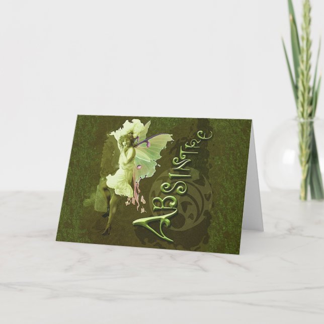Grönt Fairy Splashy Collage III Kort (Framsida)