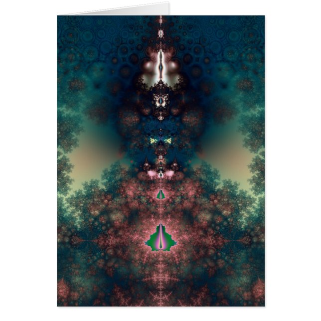 Grönt Fairy Tale Hälsningskort (Framsidan)