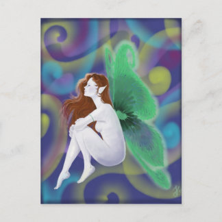 Grönt Fairy Vykort